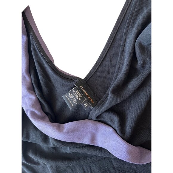 BCBGMAXAZRIA Womens Size M Sheath Dress Black Purple Color Blocked Sleeveless - Picture 4 of 13